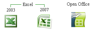 icones des programmes Excel et Open Office Calc